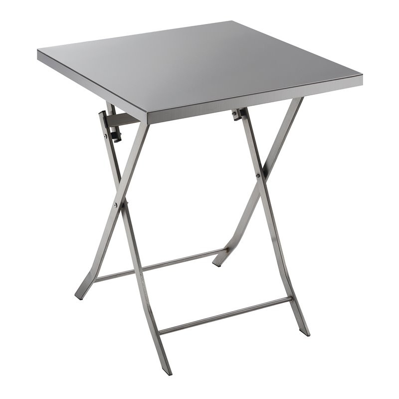 Furniture of america mina stainless steel folding dining