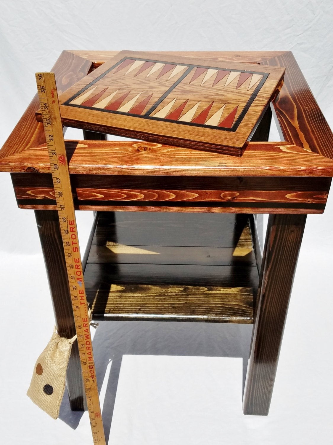 Game table backgammon chess or checkers board outdoor wood
