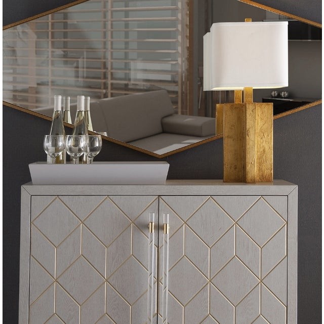 Geometric modern bar cabinet with lucite handles chairish