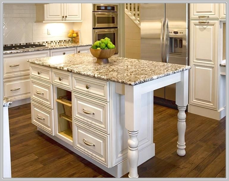 Cambridge White Portable Kitchen Island with White Granite Top – Kitchen  Furniture Company