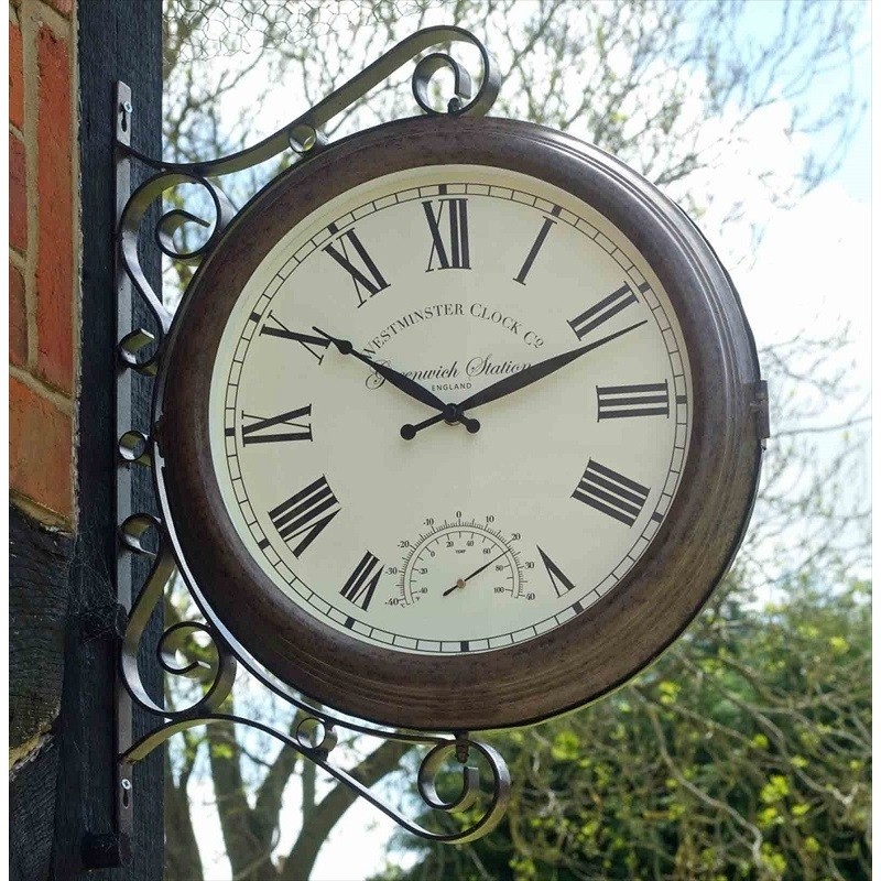 Greenwich station clock thermometer the garden factory