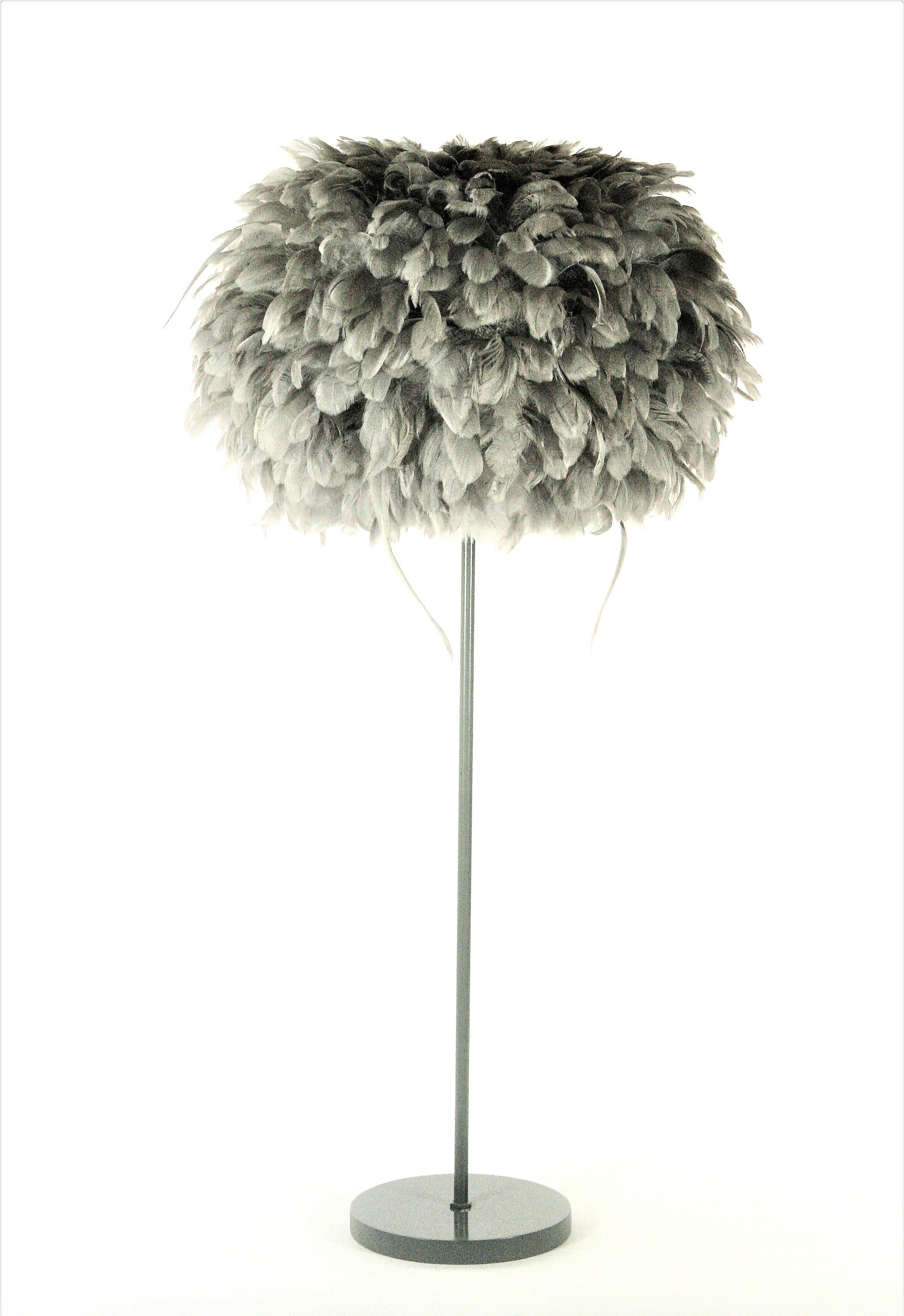 Grey feather ball small table lamp lidi ada naturals
