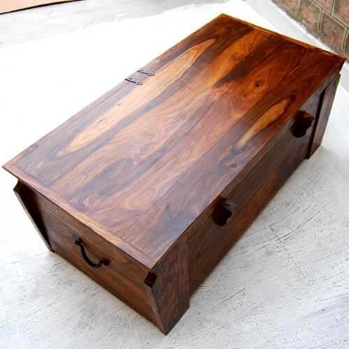 Grinnell wooden storage trunk chest box coffee table 2