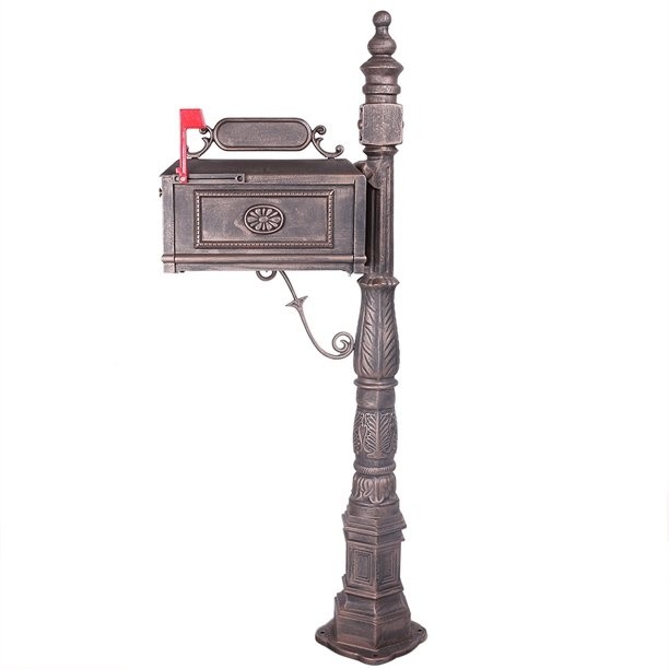 Gzyf bronze mail box post classic decorative cast aluminum
