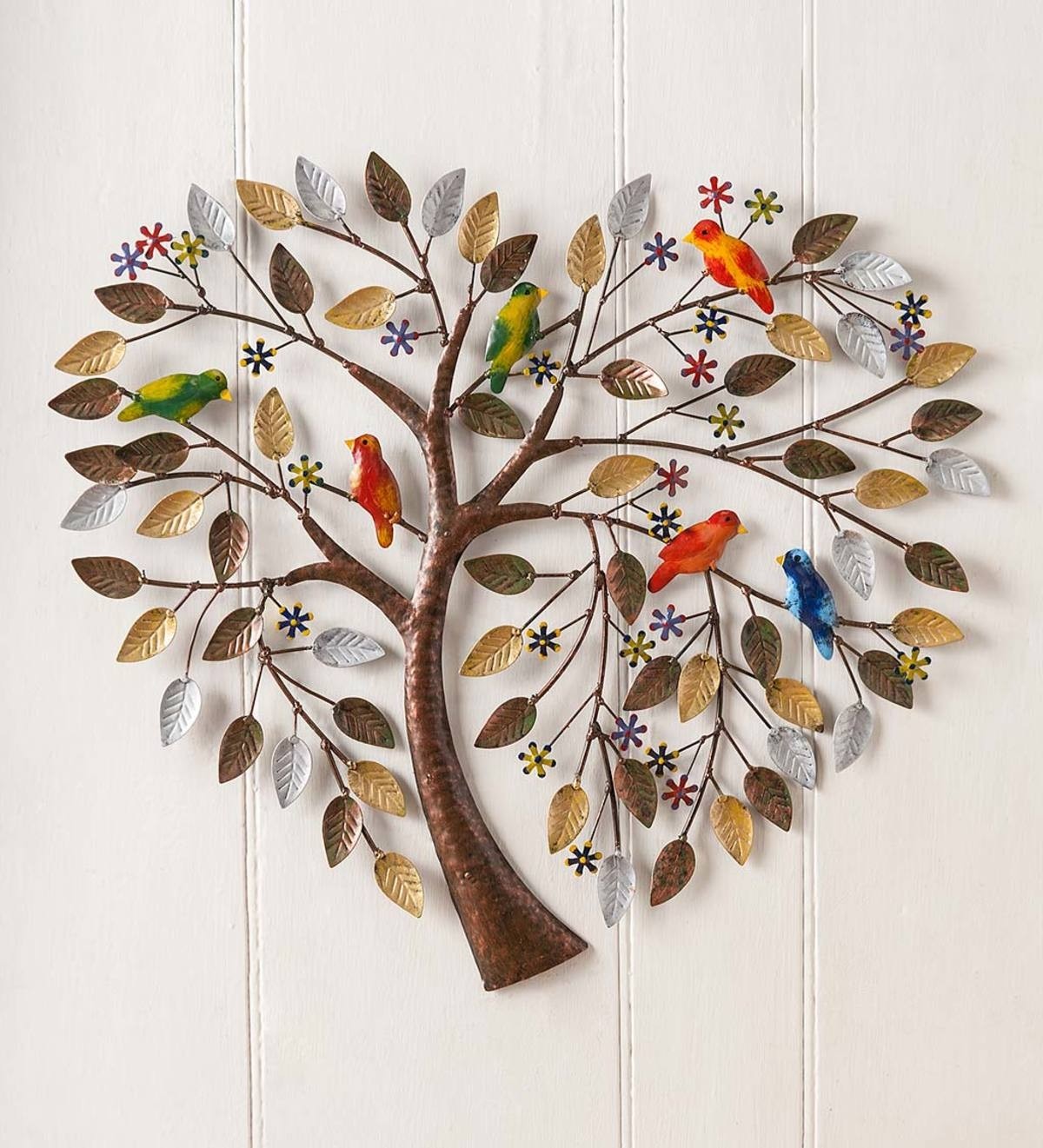 Handcrafted heart tree metal wall art patio wall