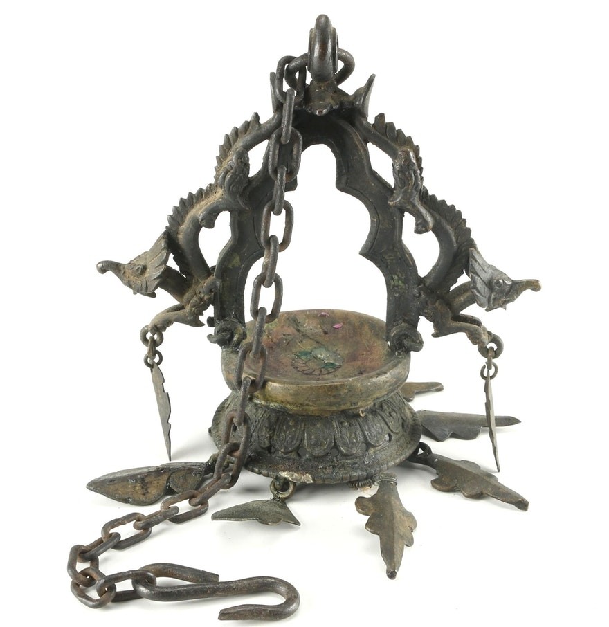 Hanging wrought iron candle holder ebth