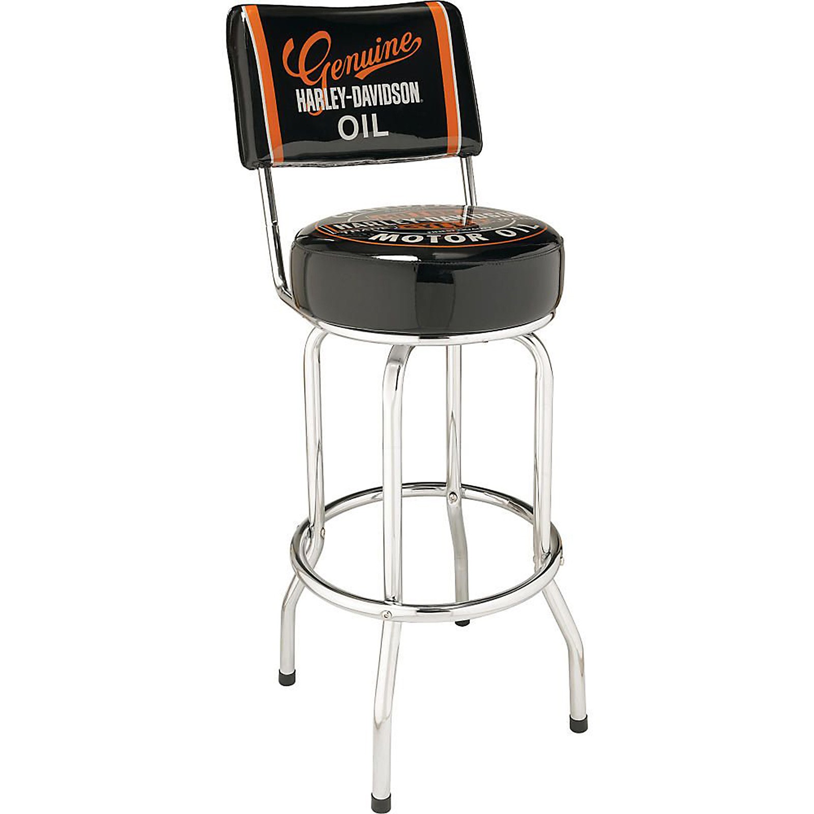 Harley davidson oil can bar stool with back 1