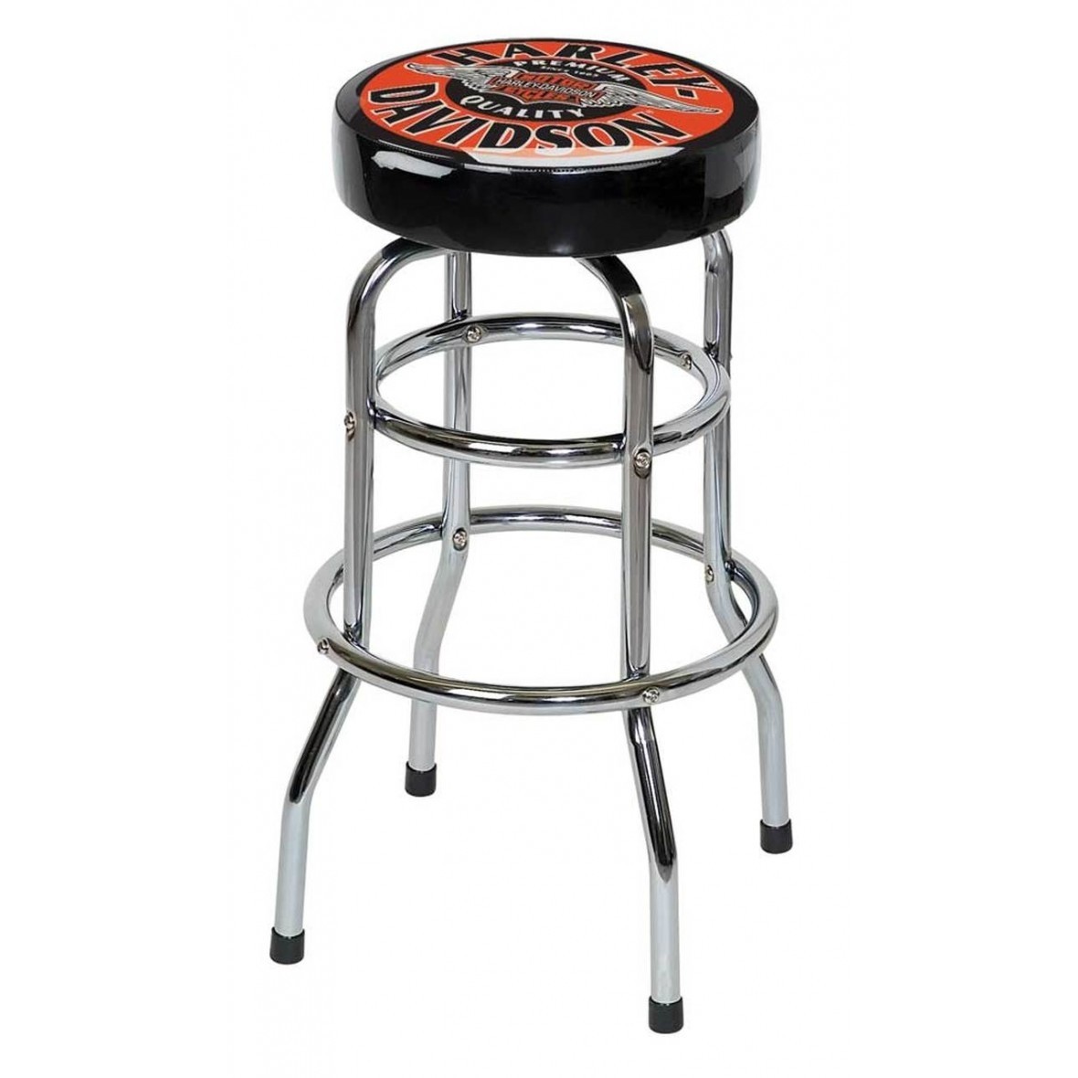 Harley davidson winged bar shield bar stool chrome 1