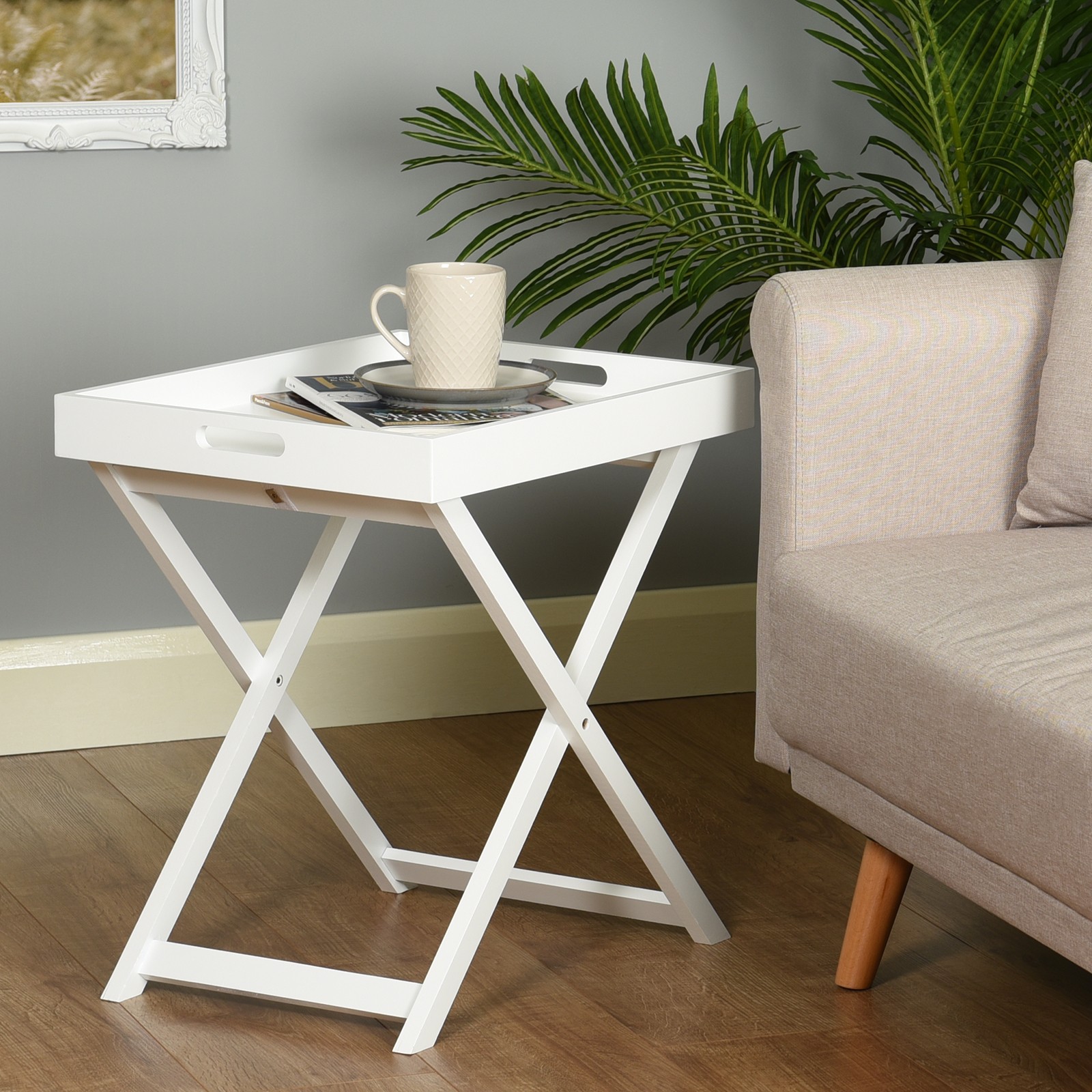 Hartleys folding butlers side table portable wooden
