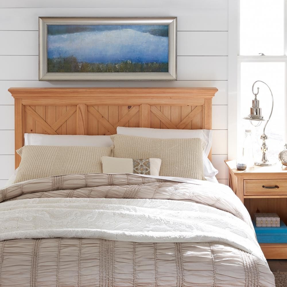 Home styles country lodge pine queen full headboard 5524