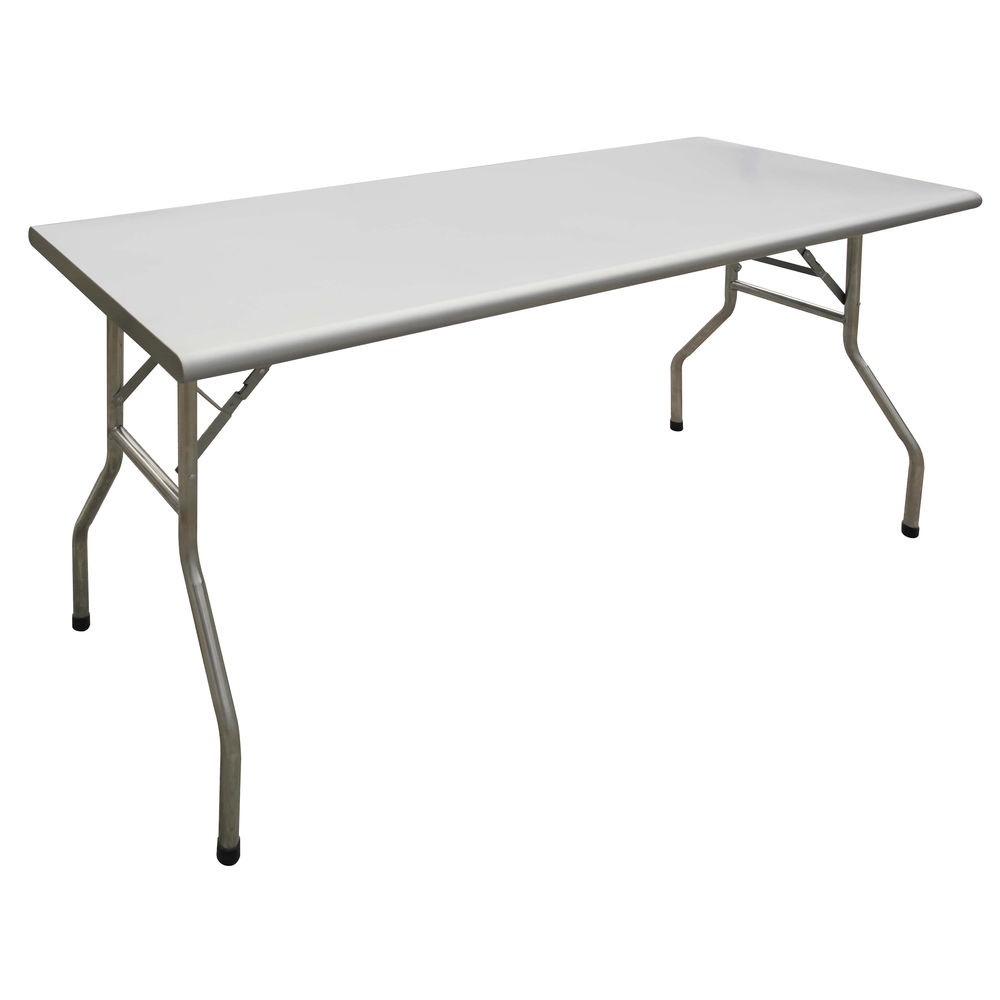 Hubert stainless steel folding table rectangular 72 l x