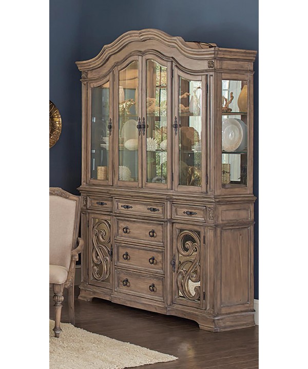 Ilana traditional china cabinet with glass doors