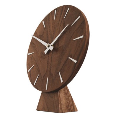 In house solid walnut disc mantel clock at contemporary heaven