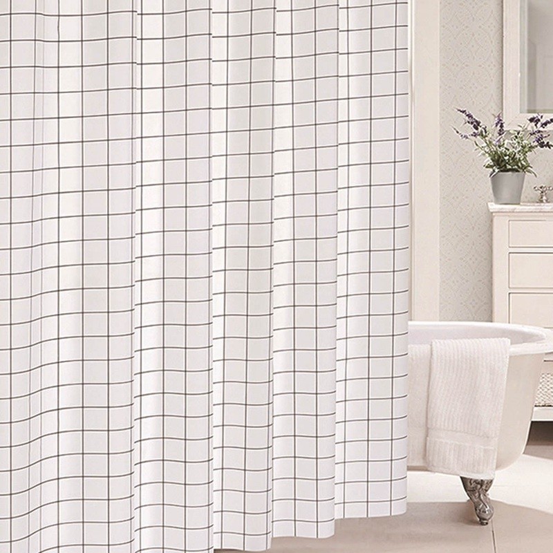 Kaboer waterproof fabric bathroom shower curtain sheer
