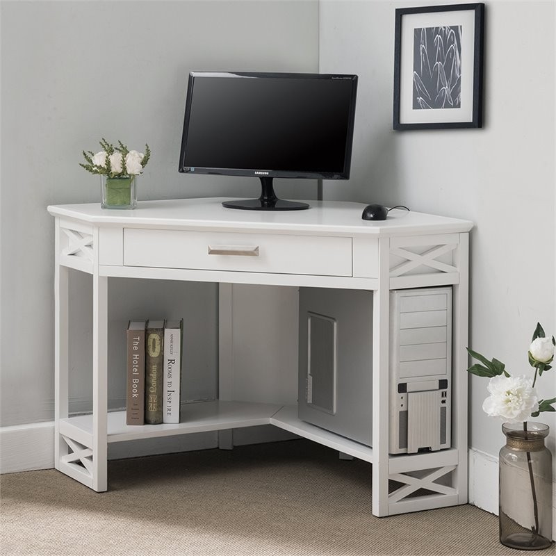 Leick corner computer desk in white ebay