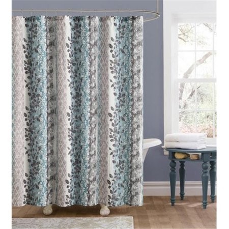 Luxury home amadora shower curtain blue brown 72 x 72