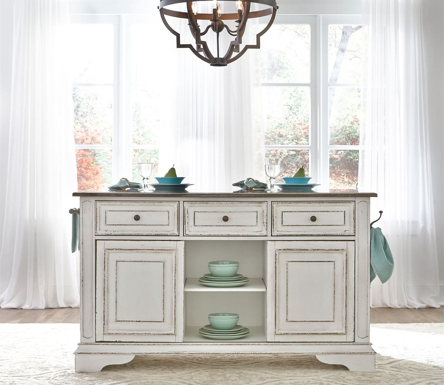 Magnolia traditional kitchen island with granite top in 2