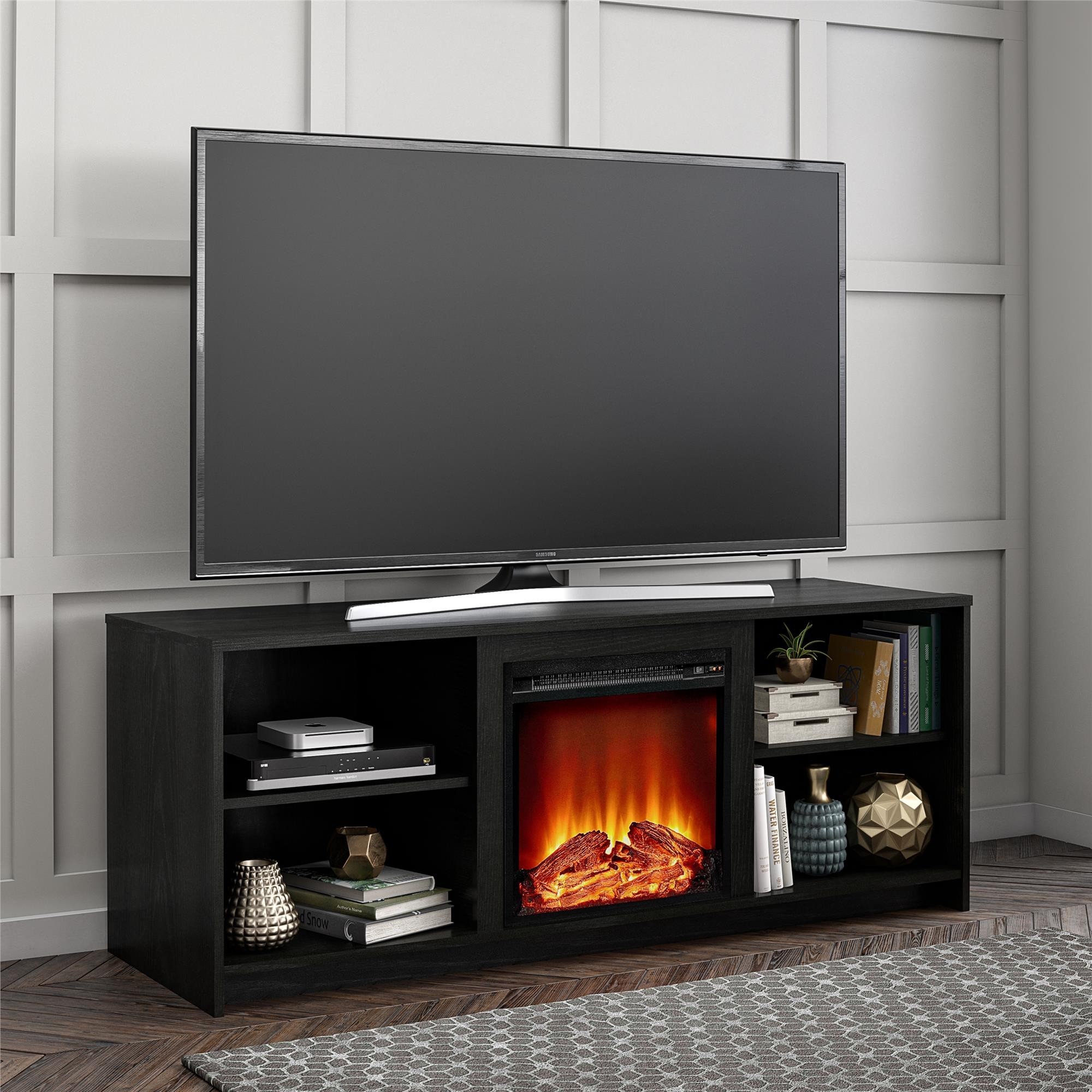 Mainstays fireplace tv stand for tvs up to 65 black