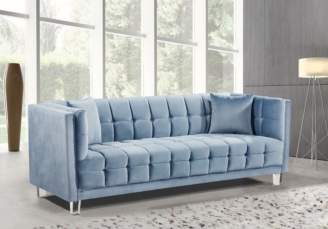 Mariel sofa sky blue by meridian furniture furniturepick