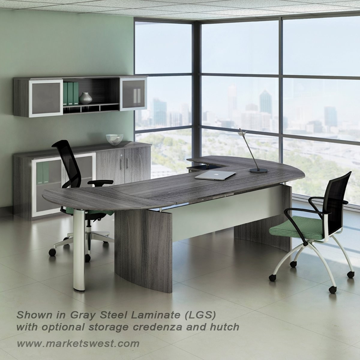 Medina series 63 executive l shaped desk suite 8 left