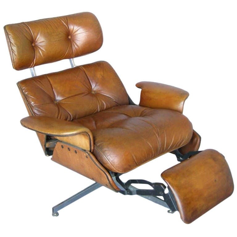 Mid century leather recliner at 1stdibs