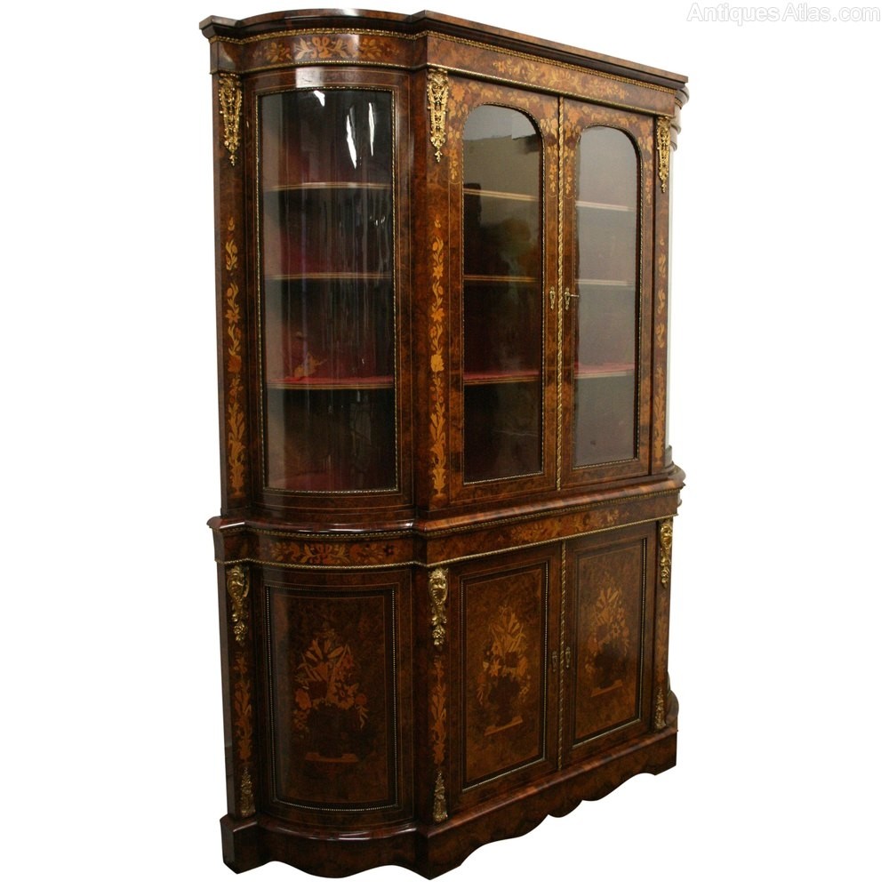 Mid victorian marquetry display cabinet antiques atlas