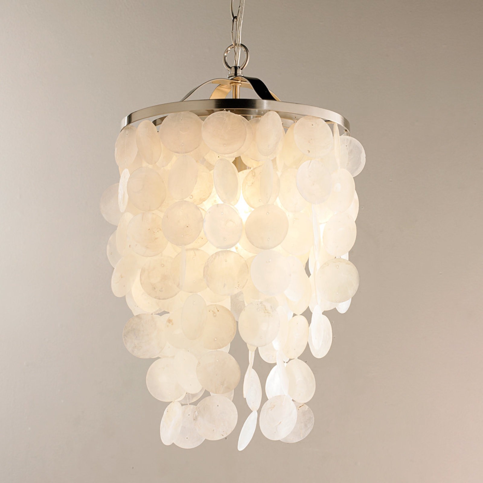 Modern capiz shell medium chandelier shades of light