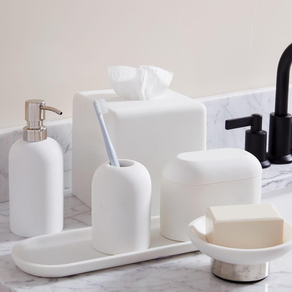 Modern resin stone bathroom accessories west elm australia 1