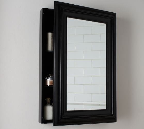 Page wall mounted medicine cabinet black pottery barn