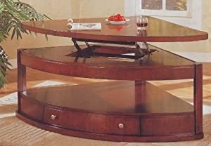 Pie shaped lift top coffee table 5