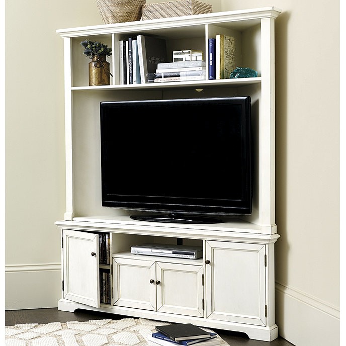 Reston corner media console w hutch ballard designs