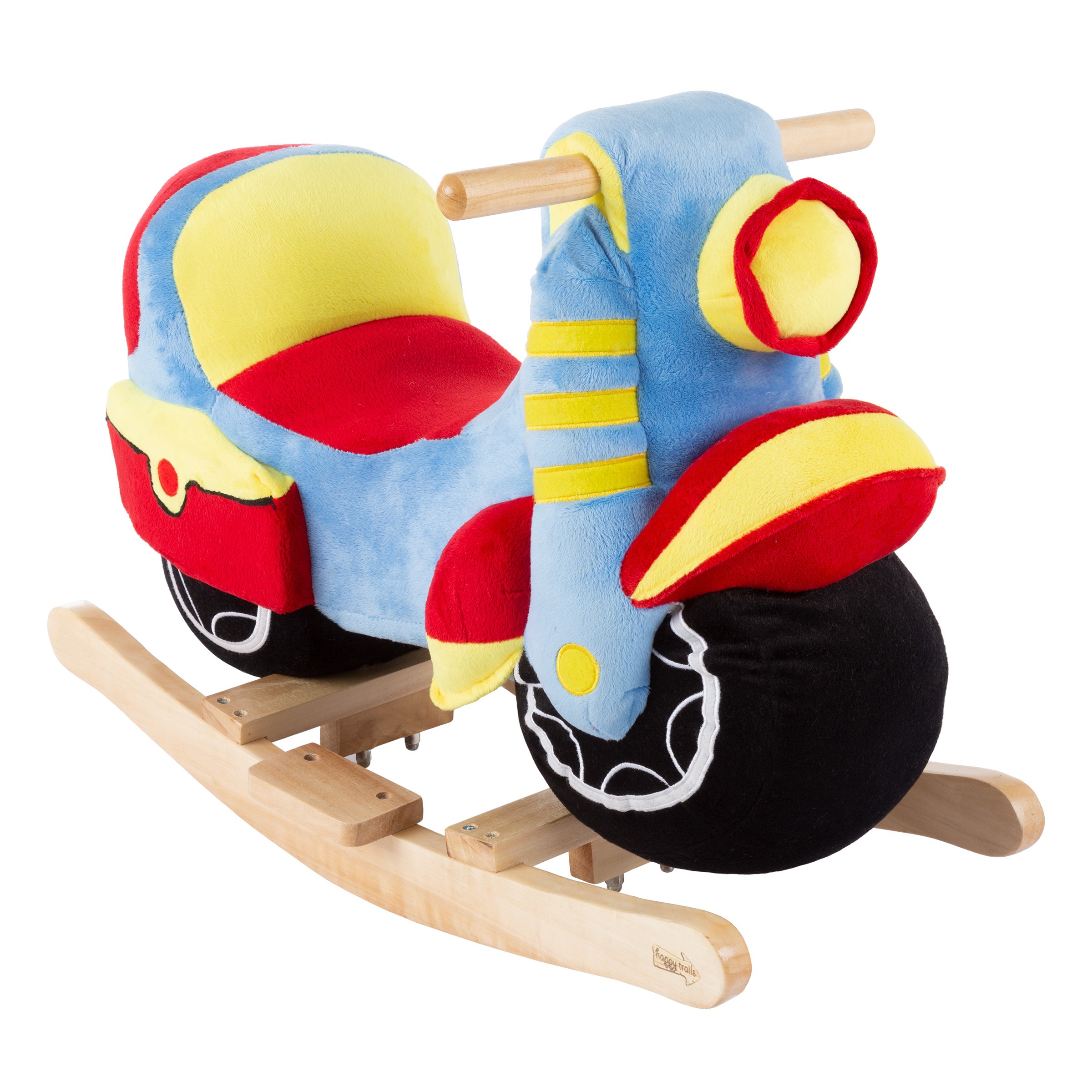 Rocking motorcycle toy kids plush stuffed ride on wooden