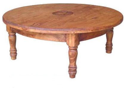 Round coffee table with star detail southwestern