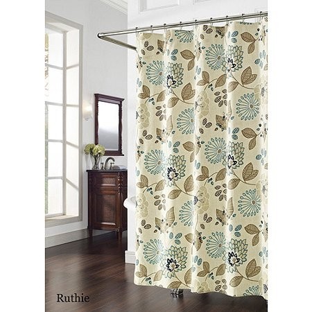 Ruthie shower curtain blue brown 72x72