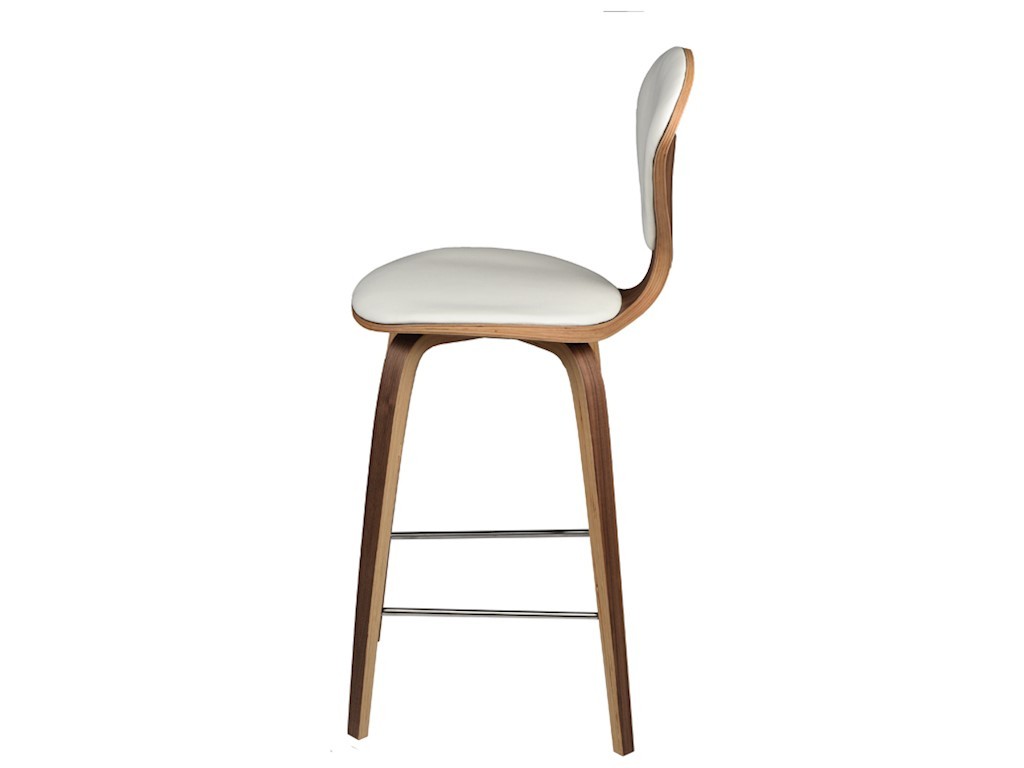 Satine bar stool in white leather seat bar counter 1