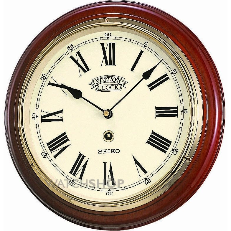 Seiko clocks wooden station wall clock qxa143b watch