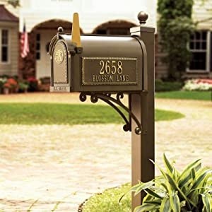 Seranto monogrammed mailbox post bronze