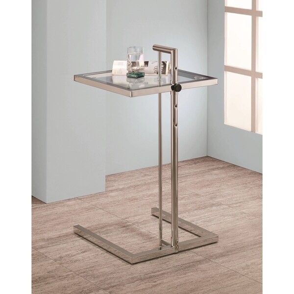 Shop chrome finish adjustable snack accent side table