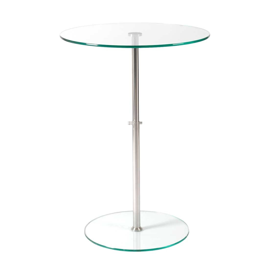 Side table adjustable height estyle 189 in clear tables