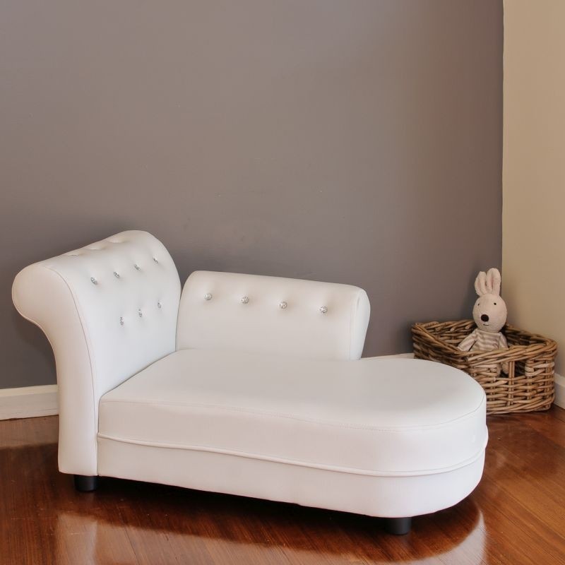 Small kids chaise lounge sofa in white pu leather buy