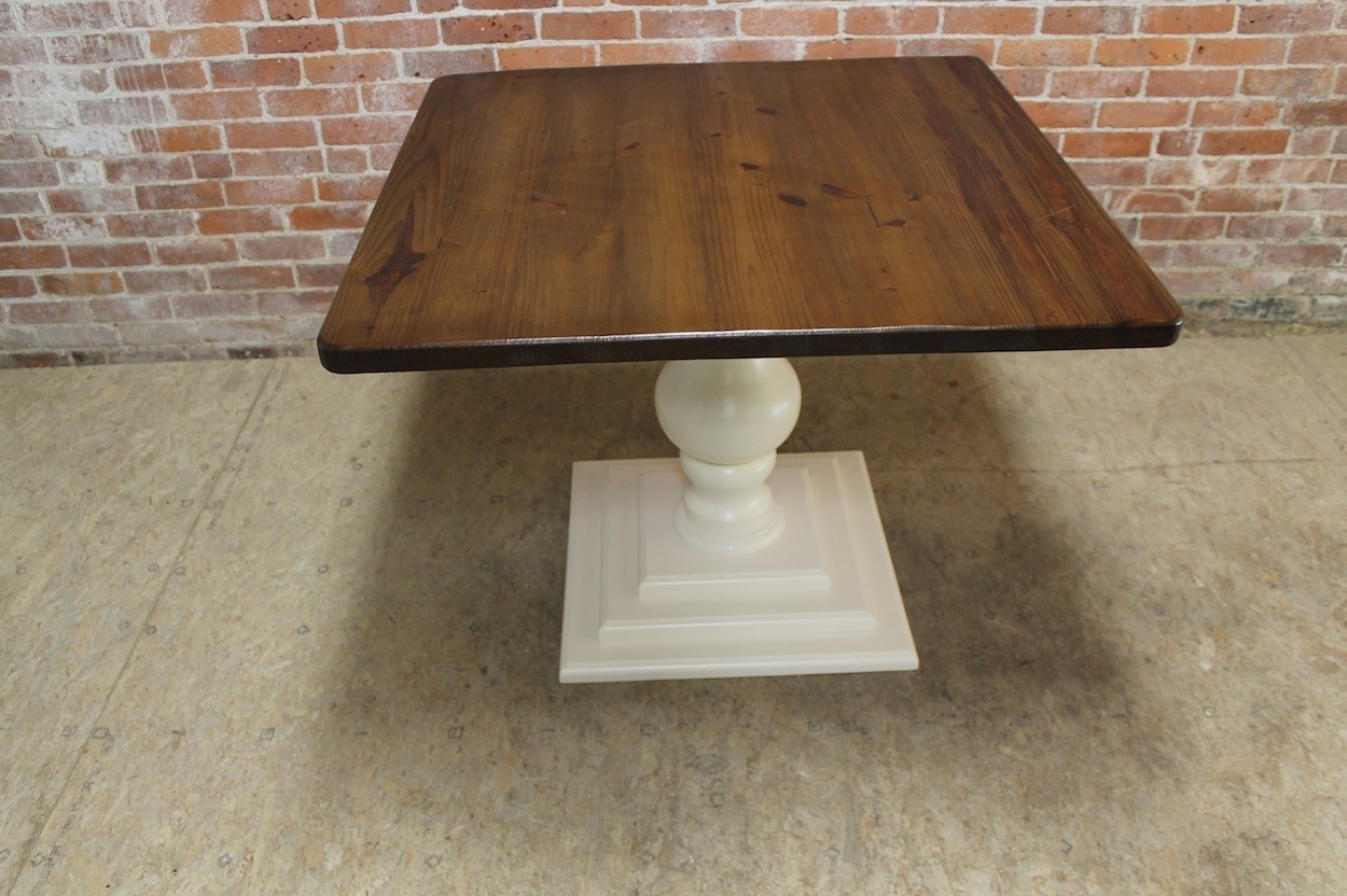 Small square pedestal table ecustomfinishes 1