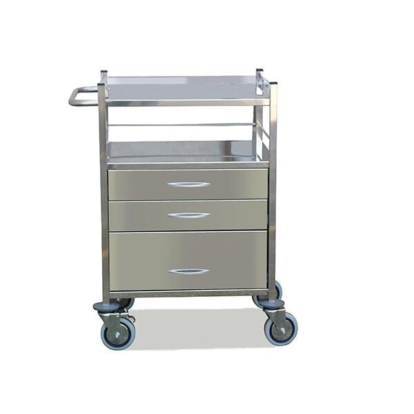 Stainless steel 3 drawers emergency cart la pastilla