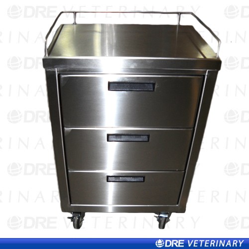 Stainless steel mobile utility cart with drawers