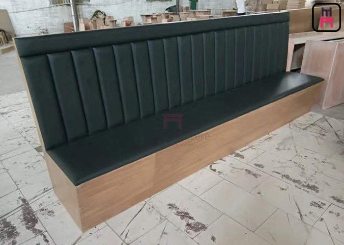 Straight lines leather restaurant wall bench seating