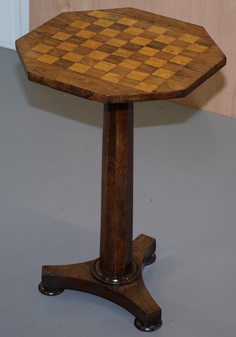 Stunning victorian 1860 rosewood pedestal chess games 2