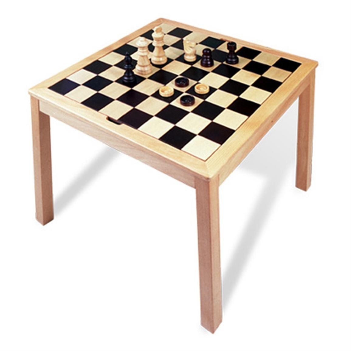 Sunnywood wooden chess checkers backgammon table