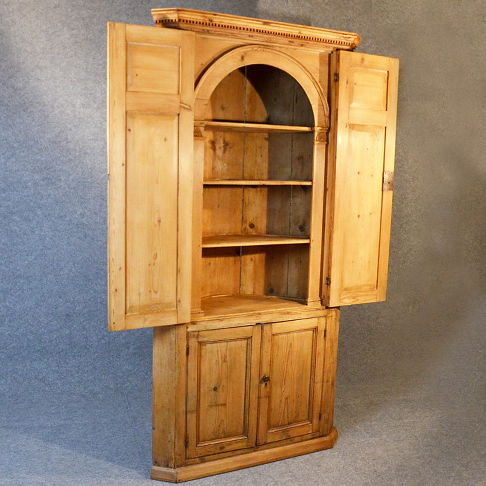 Tall corner cupboard victorian display cabinet antiques 1
