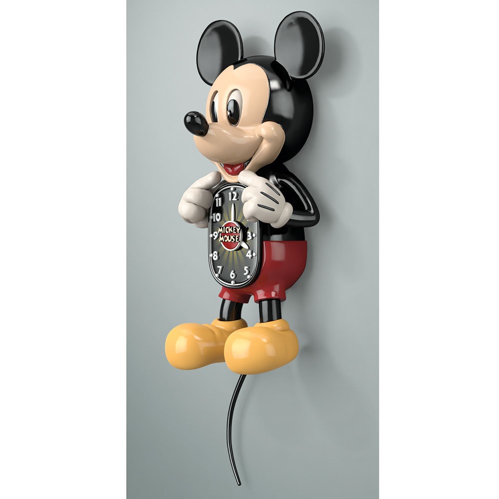 The animated mickey mouse wall clock hammacher schlemmer