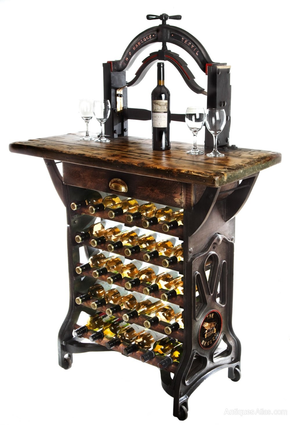 The henley victorian mangle wine rack table antiques