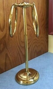 Towel ring holder pedestal stand modern decor brass finish